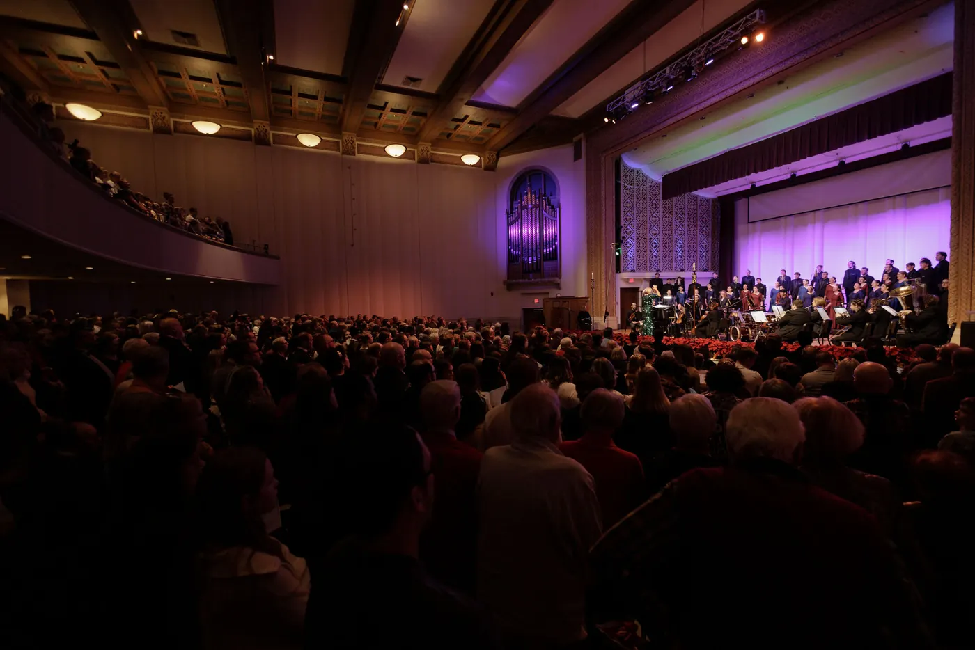 A full Mees Hall during the Christmas Festival